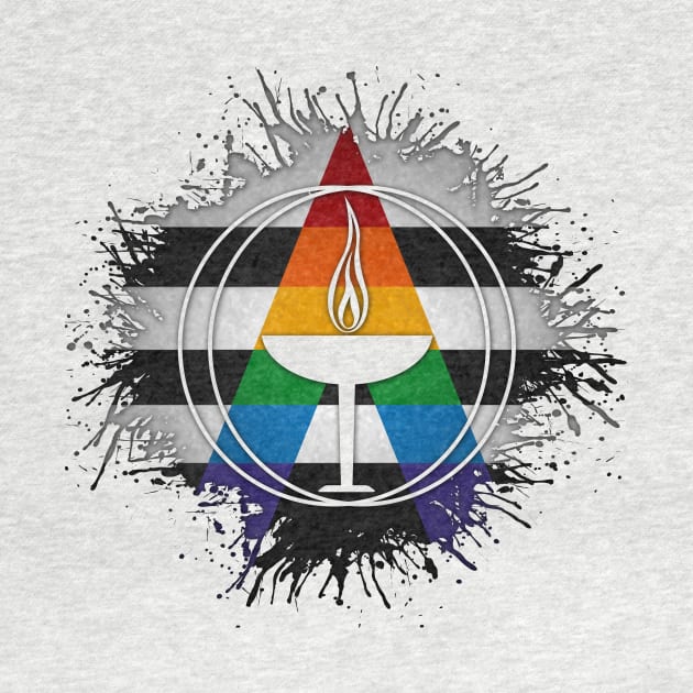 Paint Splatter LGBT Ally Pride Flag Unitarian Universalism Symbol by LiveLoudGraphics